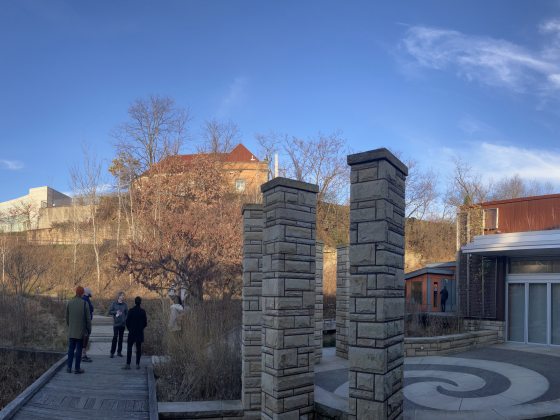 a view of Pittsburgh and the Phipps Botanical Gardens