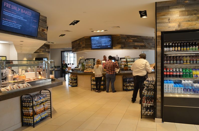 indoor cafe with food selections