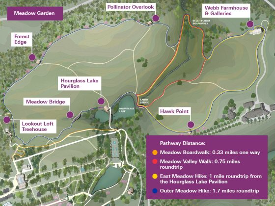 screenshot of Longwood Gardens map of the Meadow Garden area