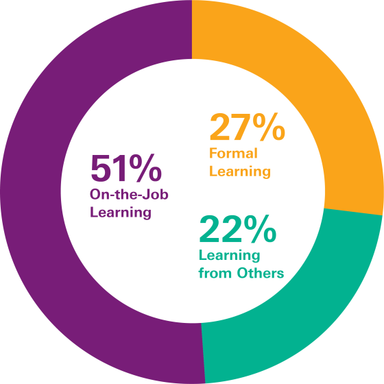 A circle graph, in purple, yellow, and green.